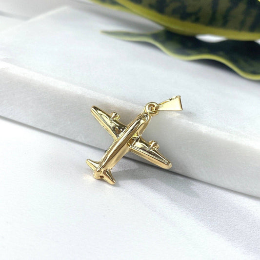 18k Gold Filled Airplane Vintage Pendant