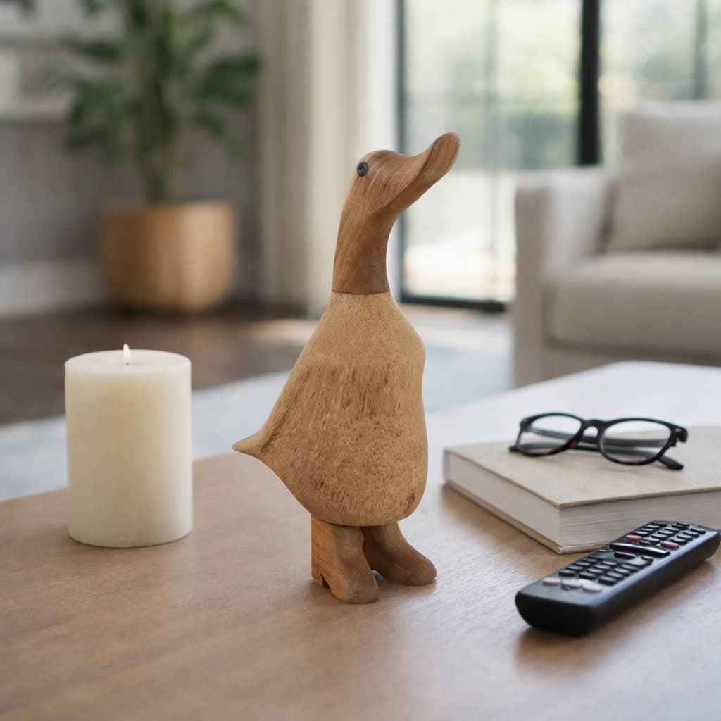 Decorative Figurine - Brown Wood Duck in Boots, 9 in.