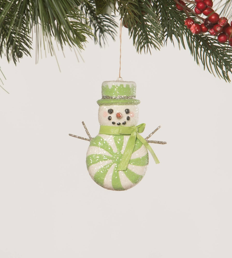 Peppermint Snowman Ornament