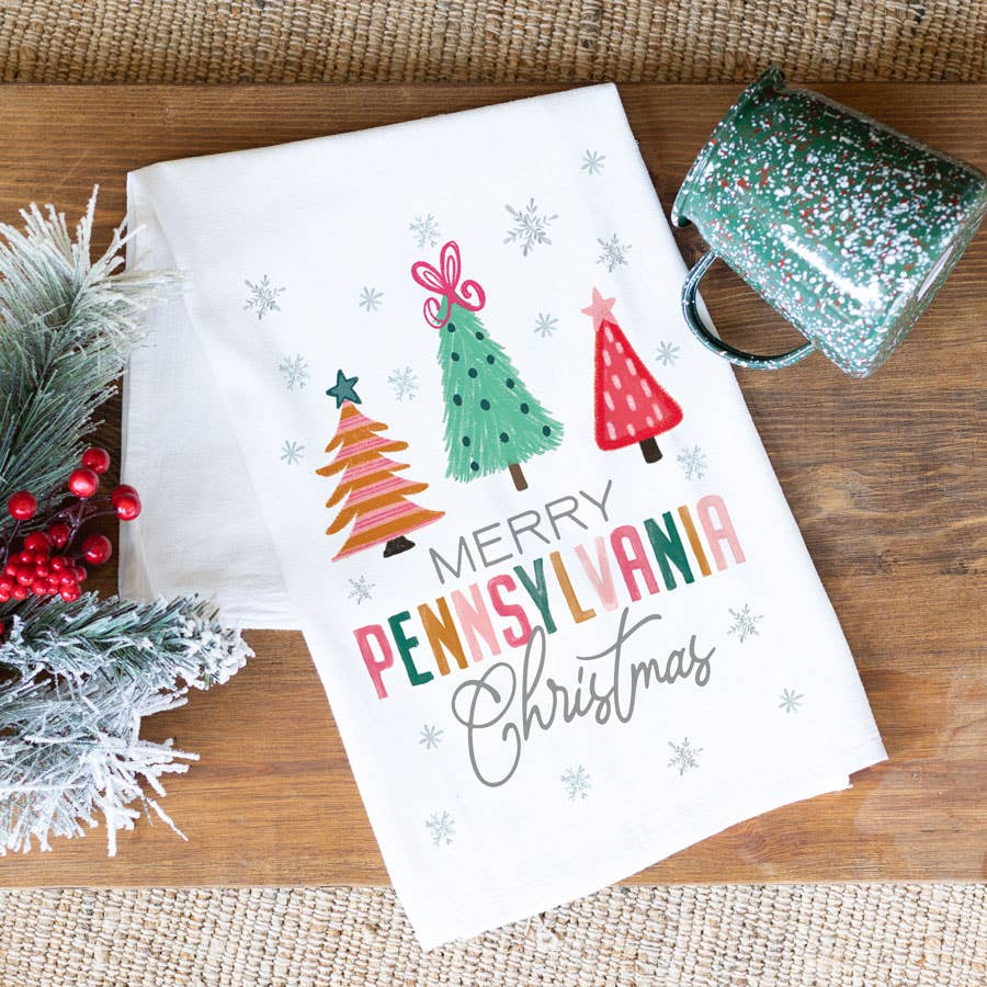 State Products, Kitchen Towel, Christmas Decor, Custom Towel