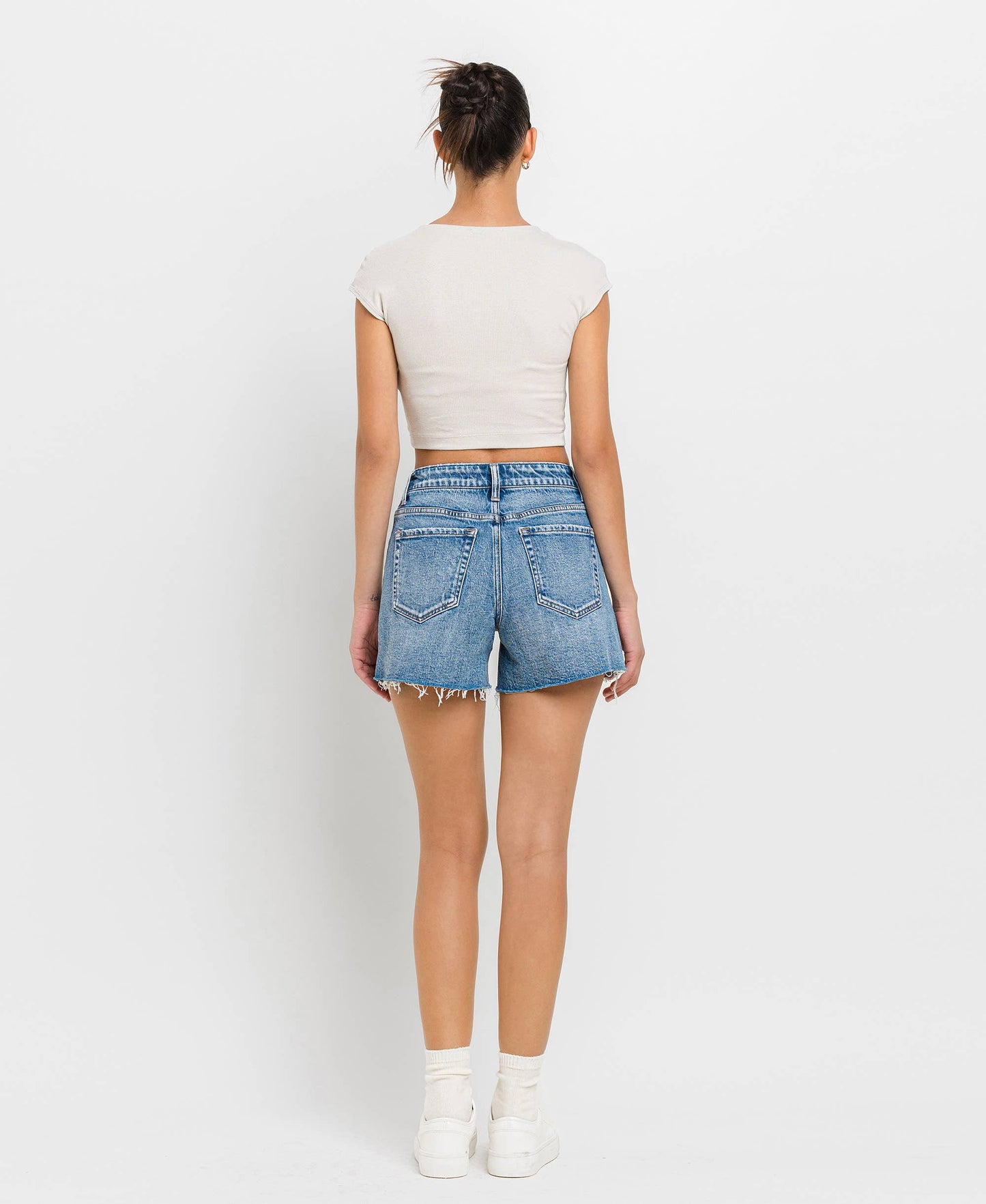 HIGH RISE WAIST CLEAN CUT A LINE SHORTS T6368