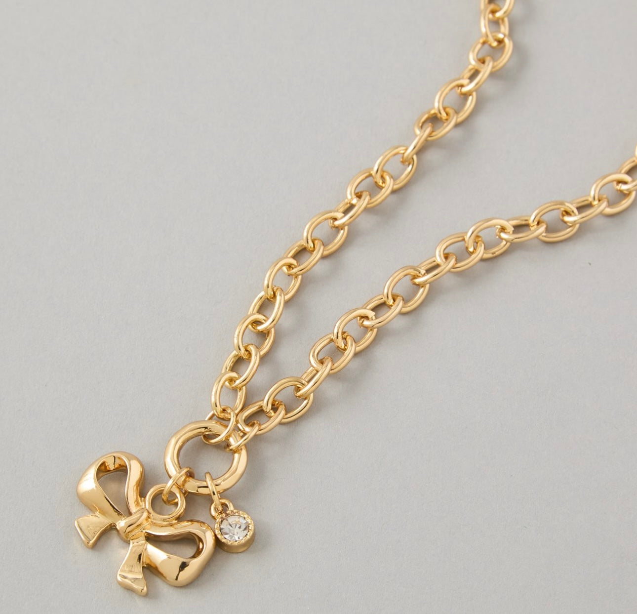 Gold Bow Chain Necklace