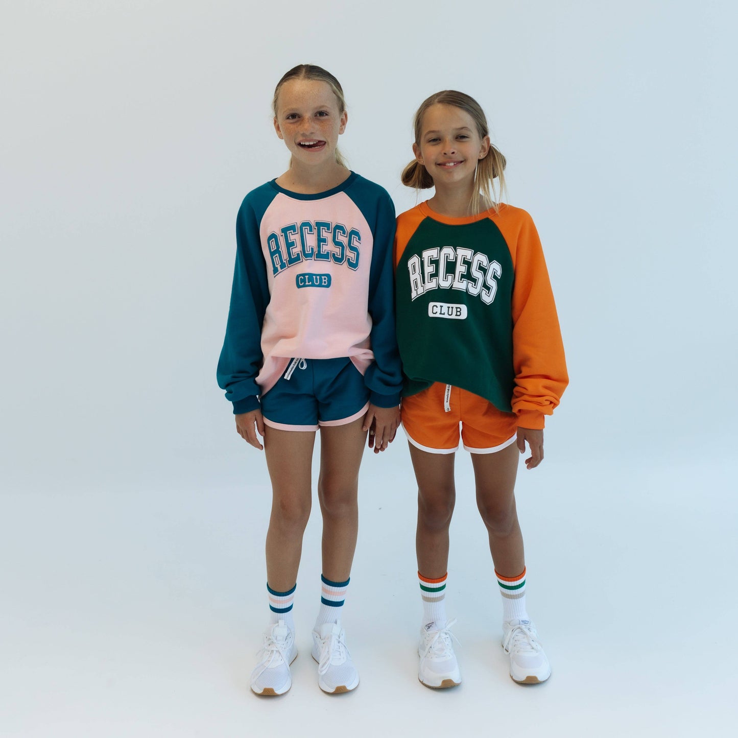 RECESS CLUB | DARK TEAL + PINK| oversized drop shoulder | KIDS
