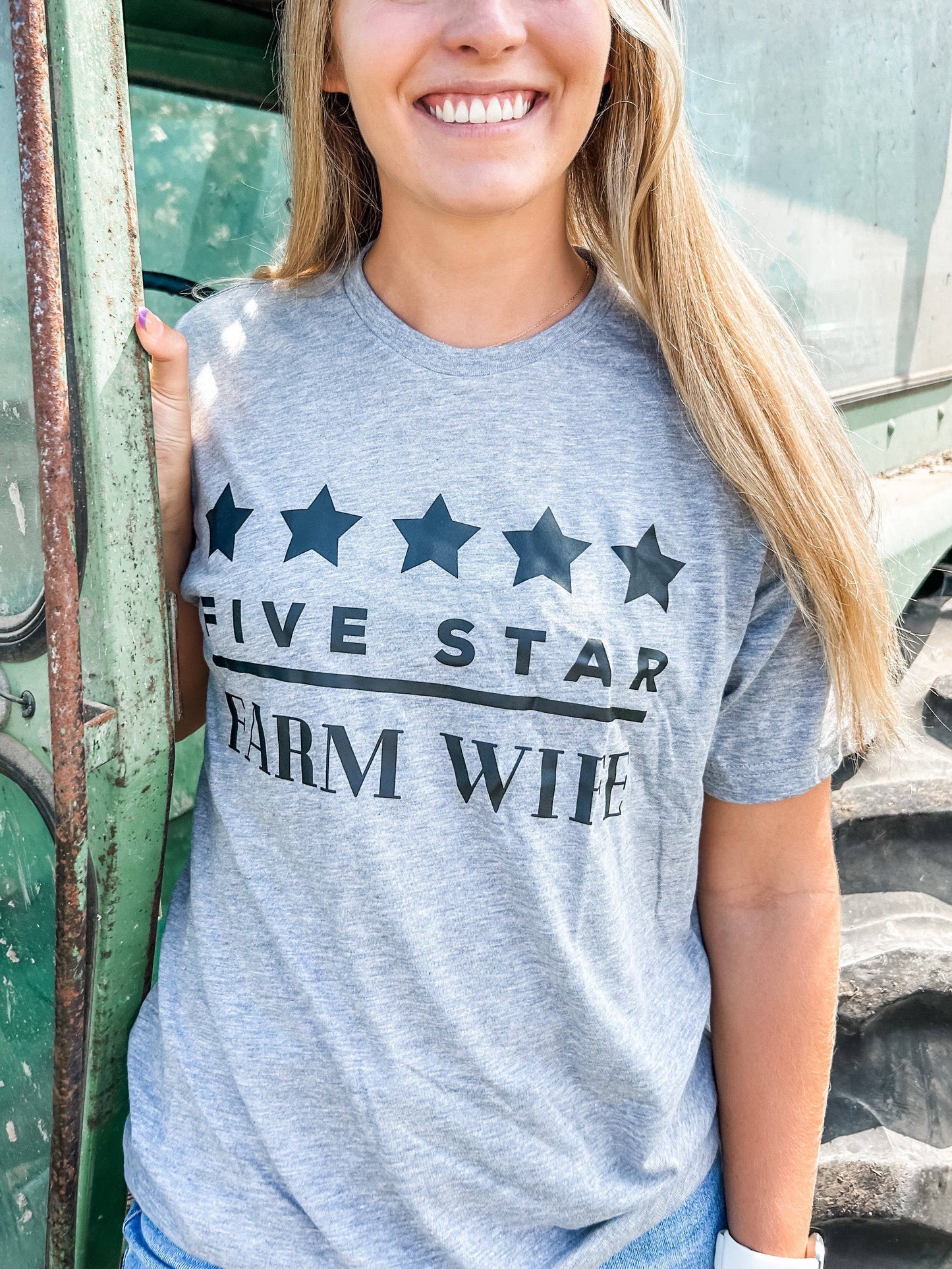 Five Star Farm Wife Grey Tee