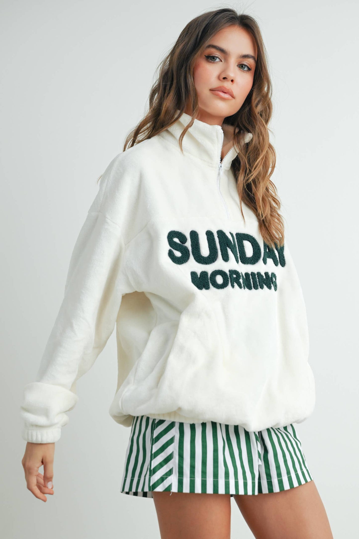 Sunday Morning Half-Zip Pullover Sweatshirt - BMT7579