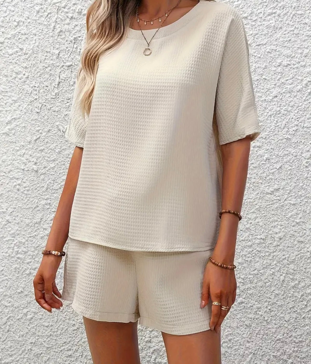 2pc Textured Top & Shorts