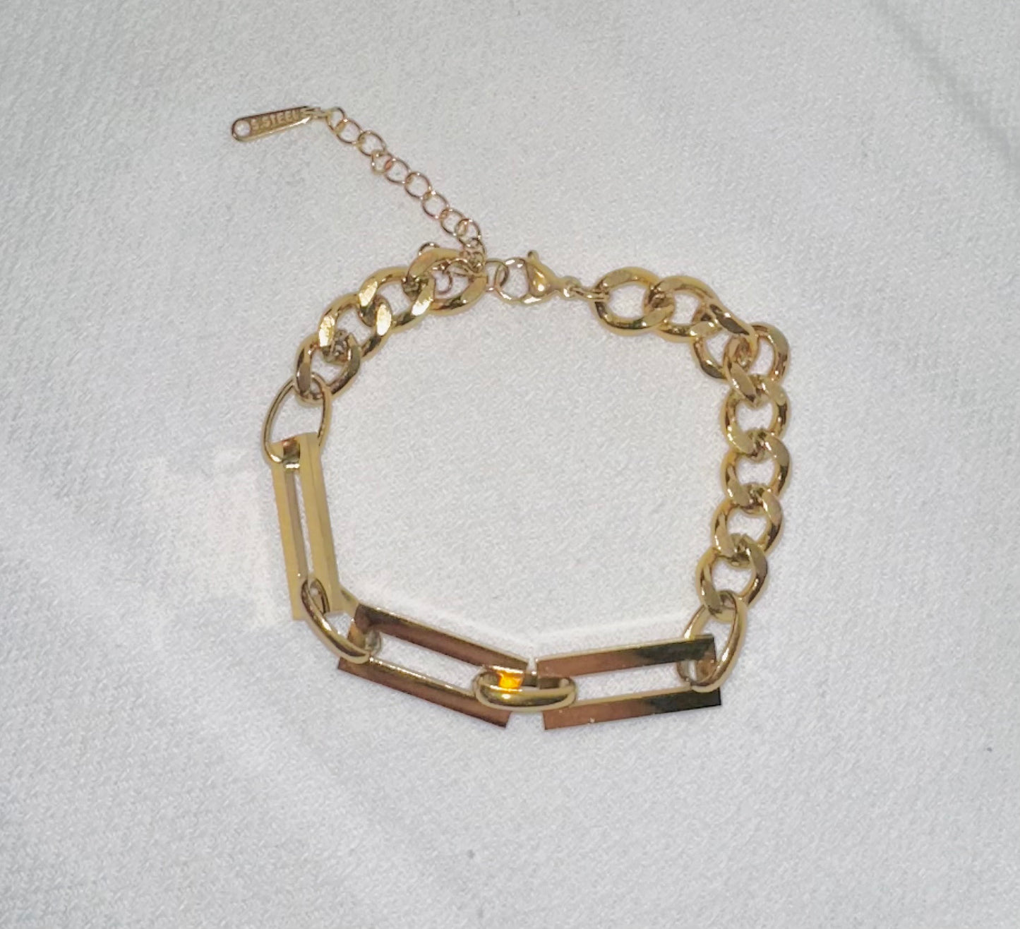 Golden Panel Chain Bracelet