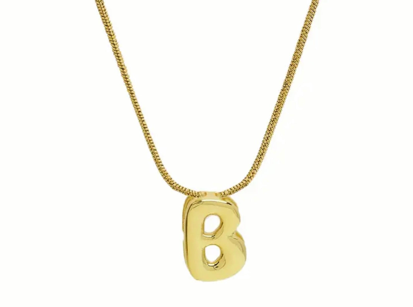 Bubble Initial Stainless Steel Necklace