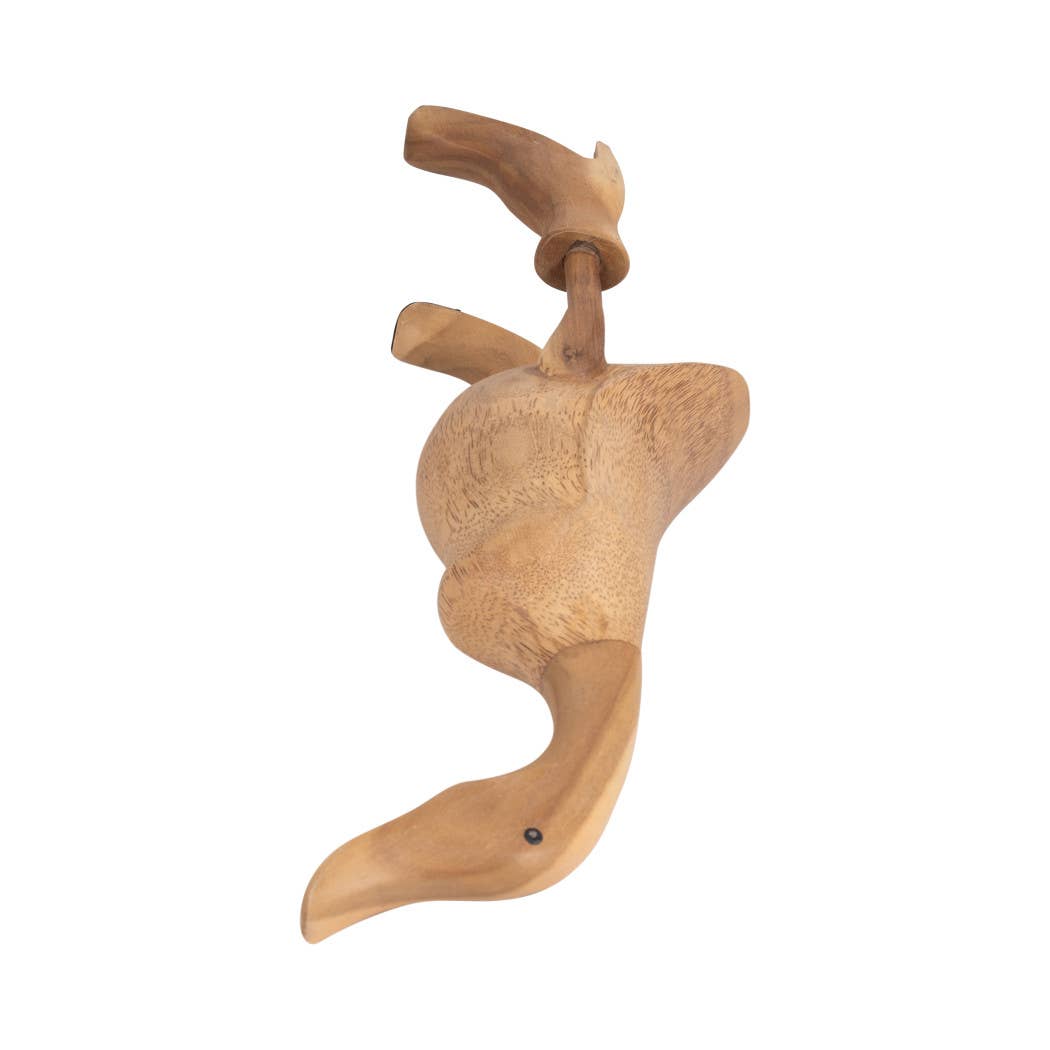Decorative Figurine - Brown Bamboo Duck in Rainboots, 20 in.
