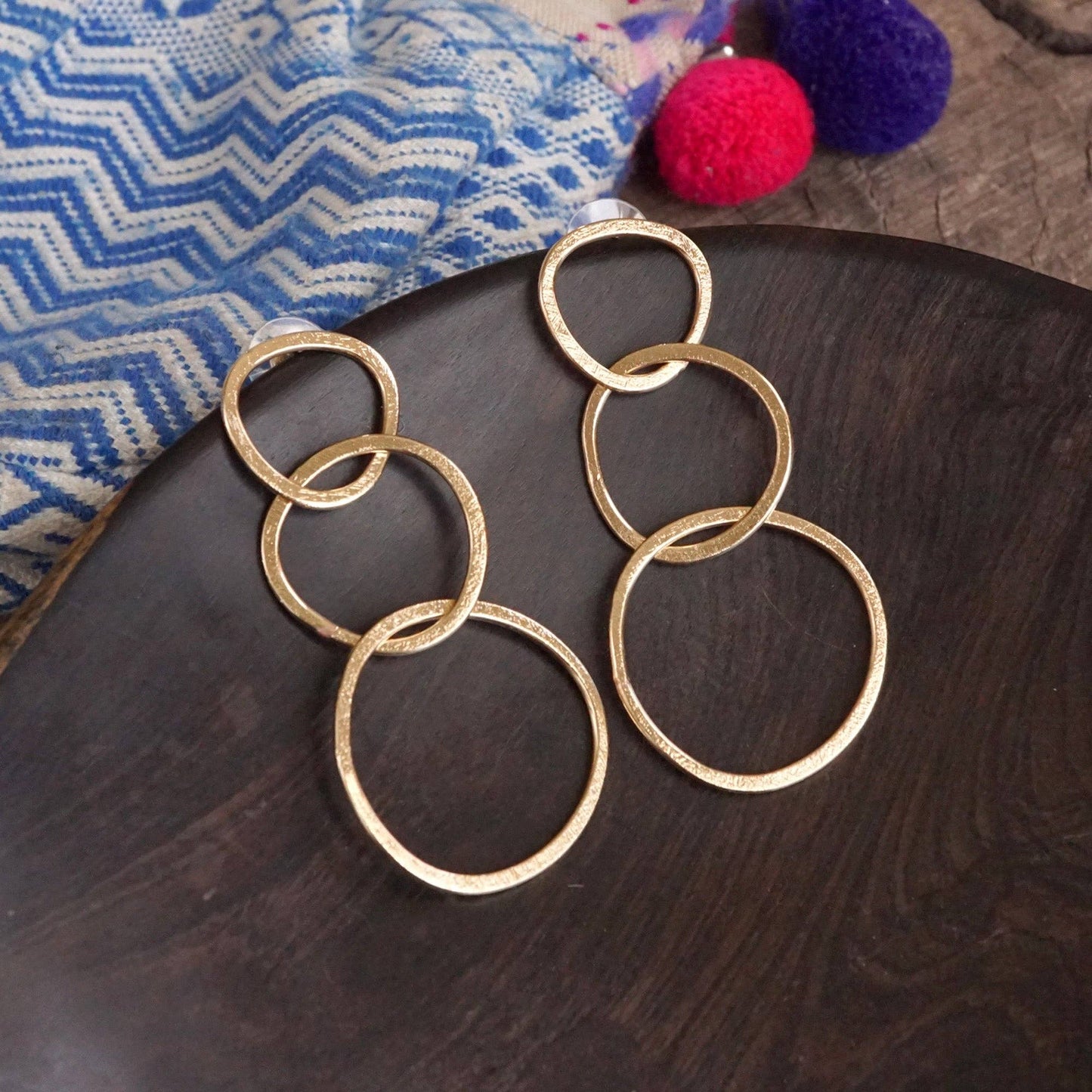 Golden Boho Hoop Statement Earrings