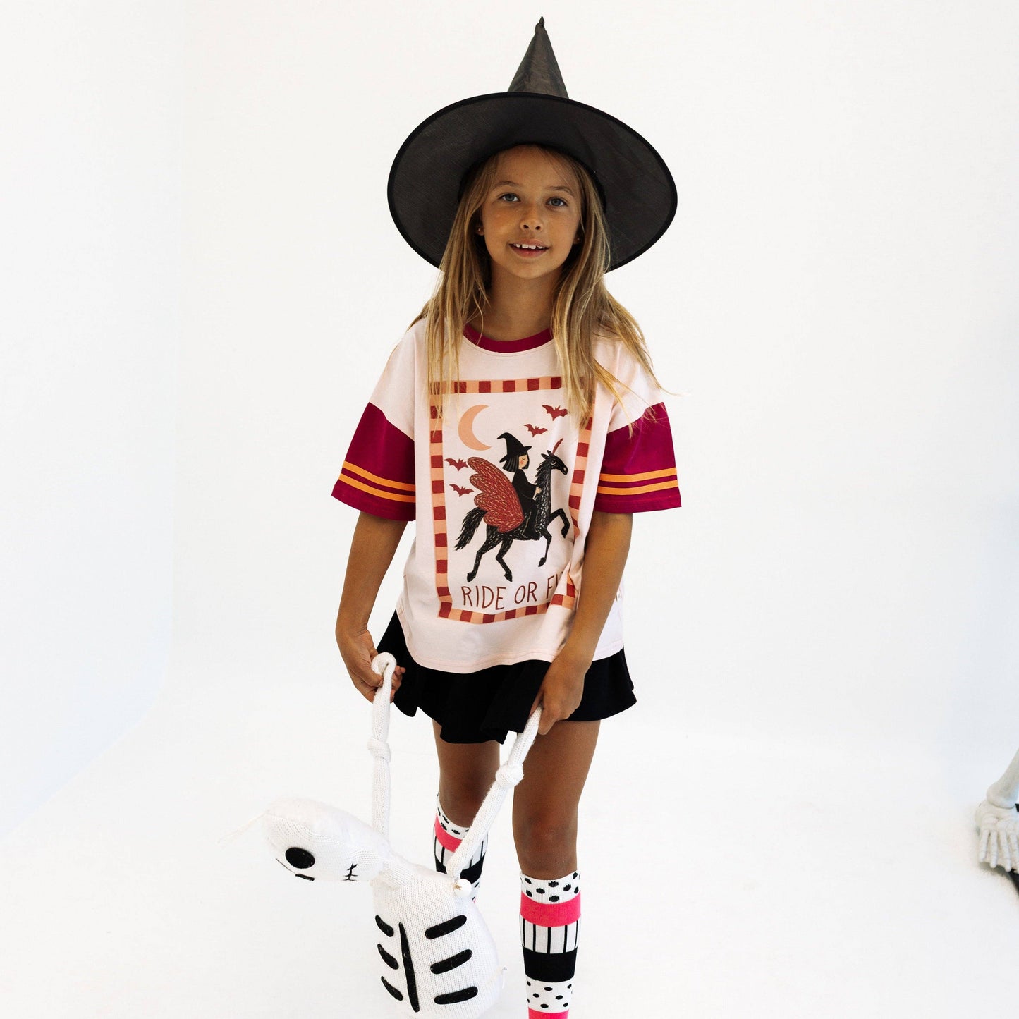RIDE OR FLY | BURGUNDY | OVERSIZED KIDS TEE