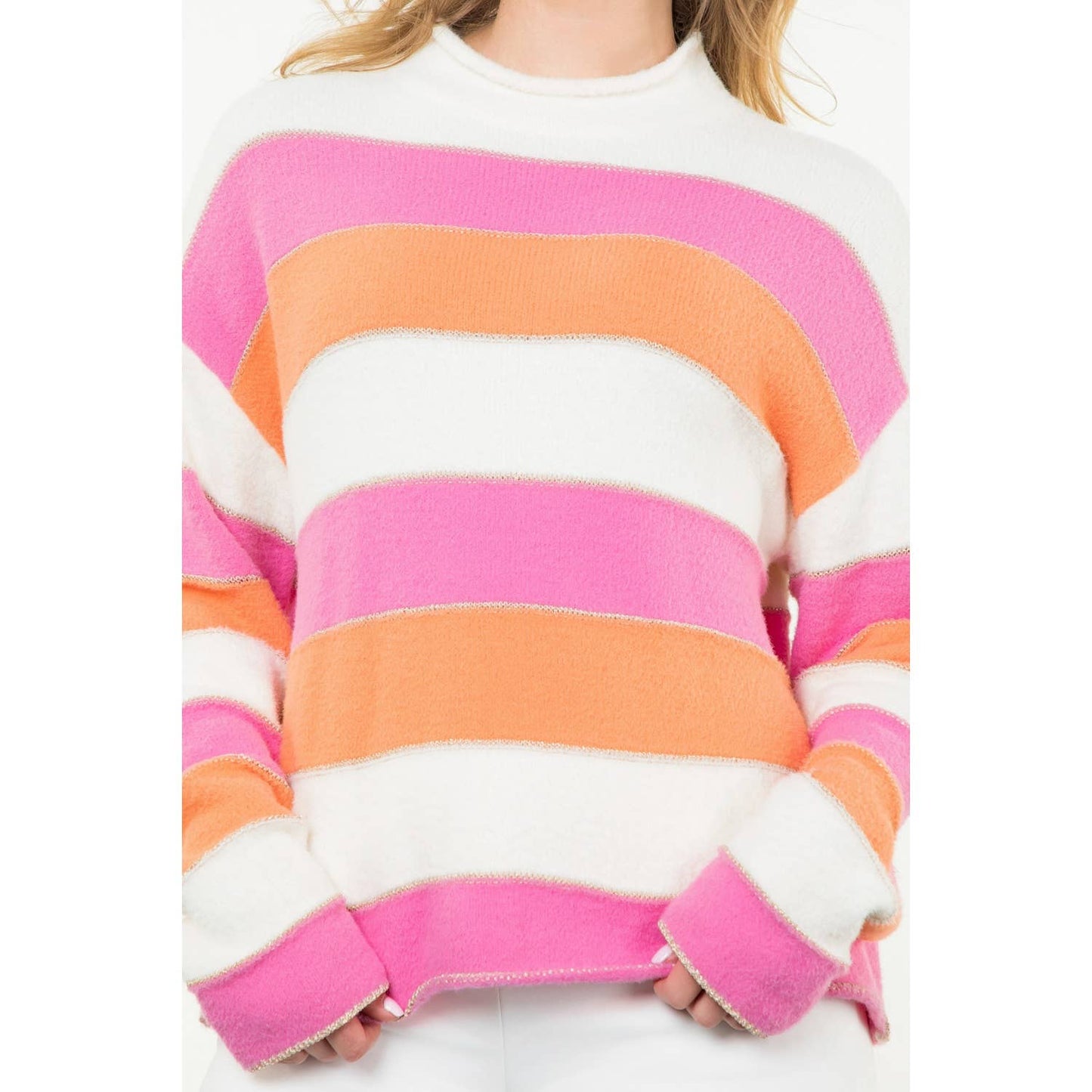 Striped Pattern Knit Sweater