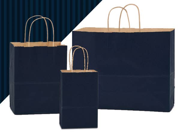 Recycled Shadow Stripe Kraft Paper Shopping Bags