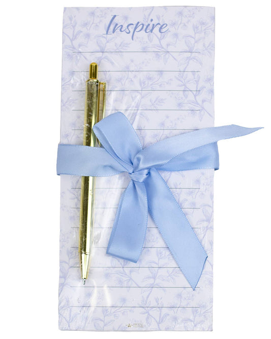 Inspire Notepad Gift Set  Blue/White   4x8.5