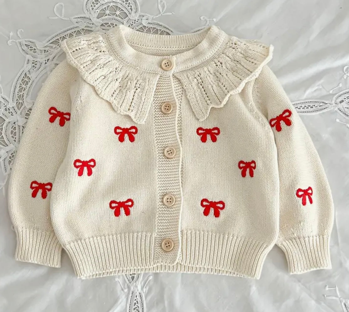 girls bow sweater