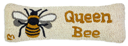 Queen Bee 8"x24" Hooked Wool Pillow