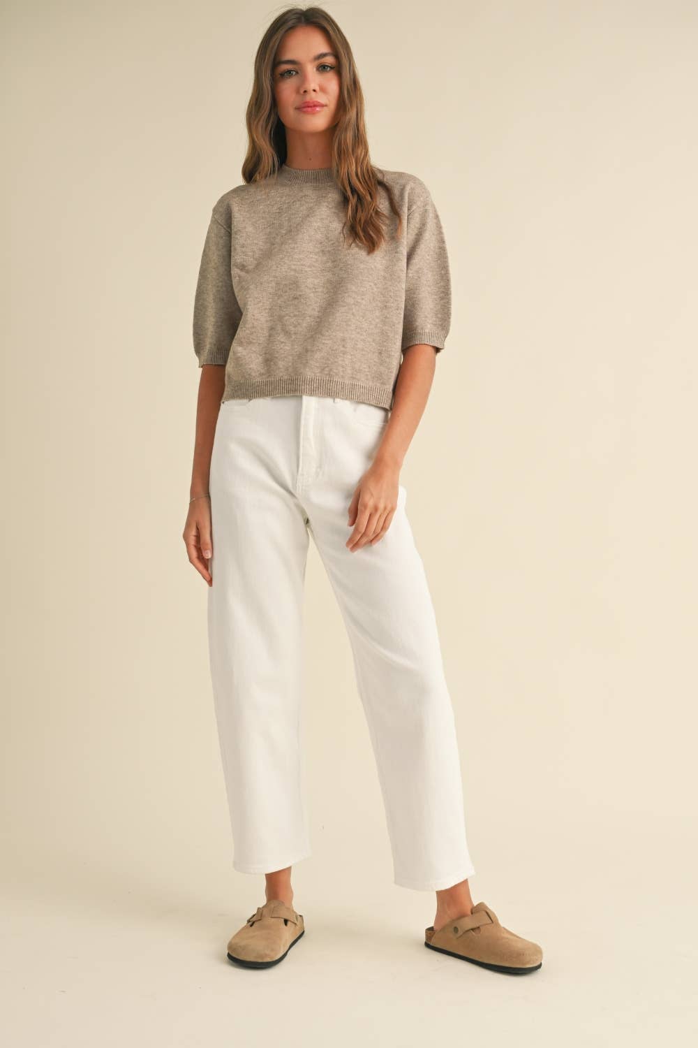T3675   SHORT SLEEVE SWEATER TOP