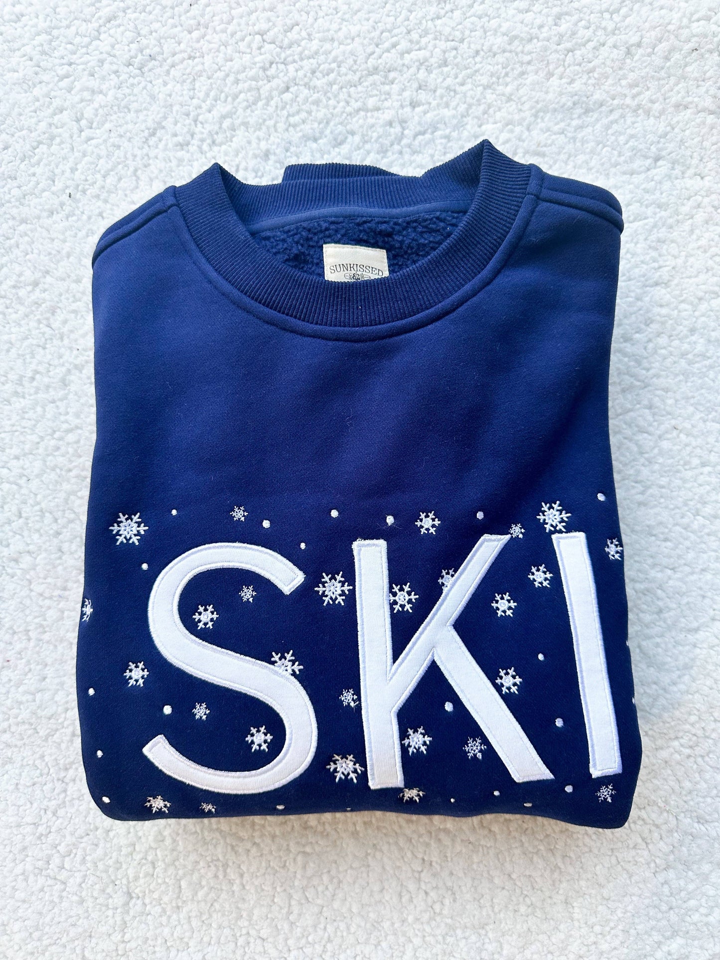 Navy Blue Ski Snowflake Sweatshirt
