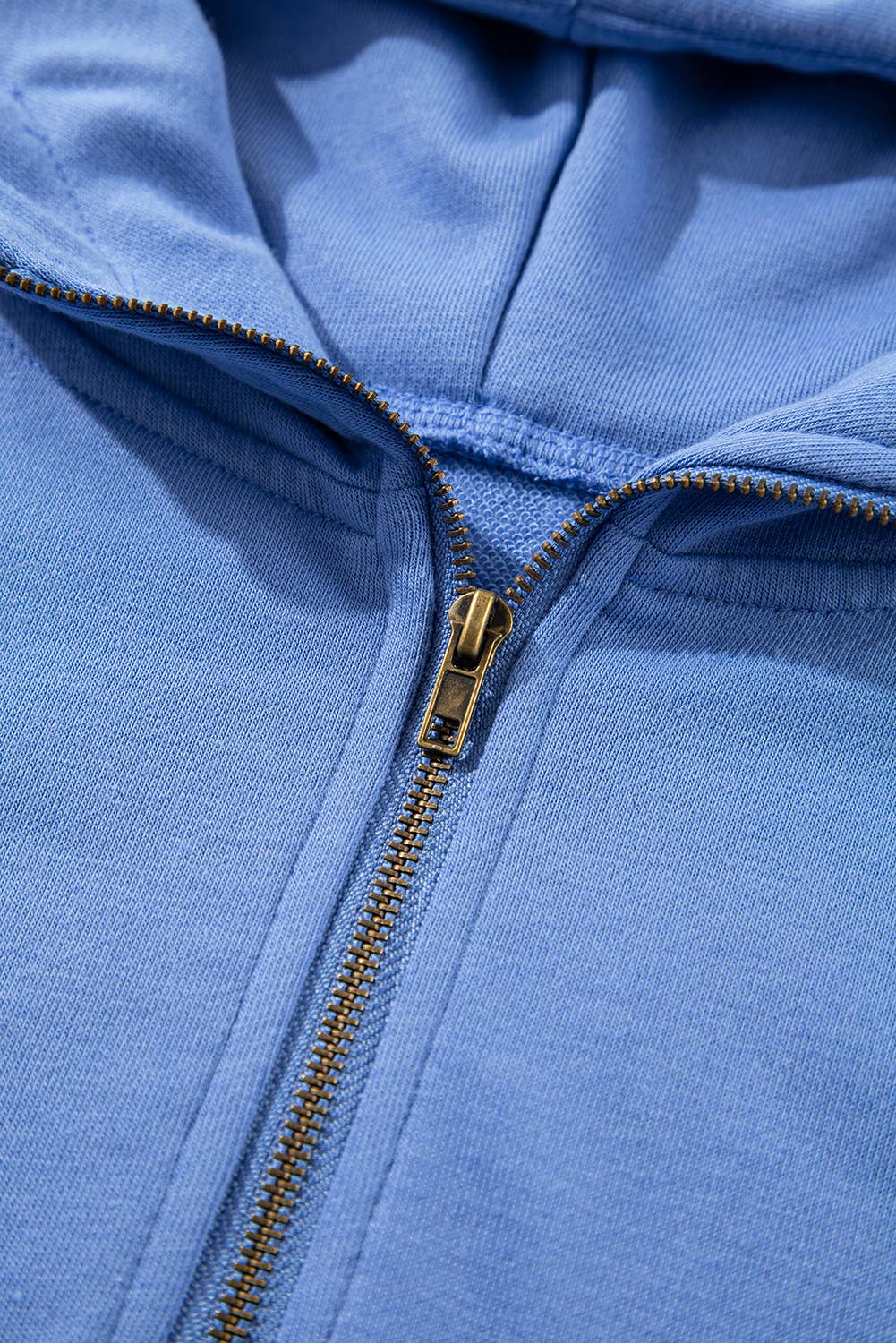 Solid Zipped Short Sleeve Hoodie & Shorts Set