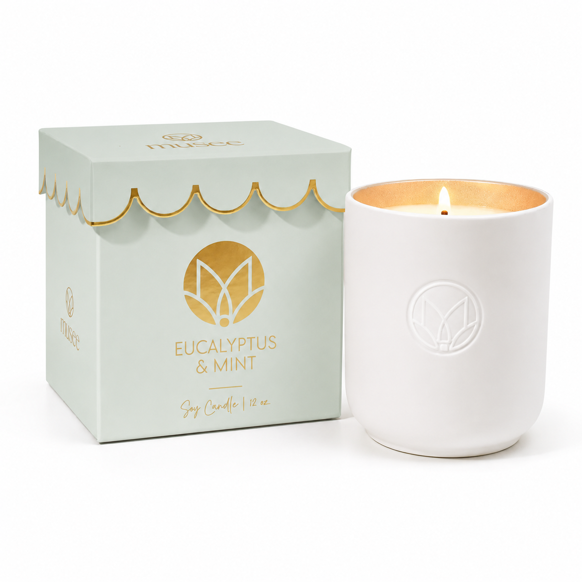 Eucalyptus & Mint Scalloped Soy Candle