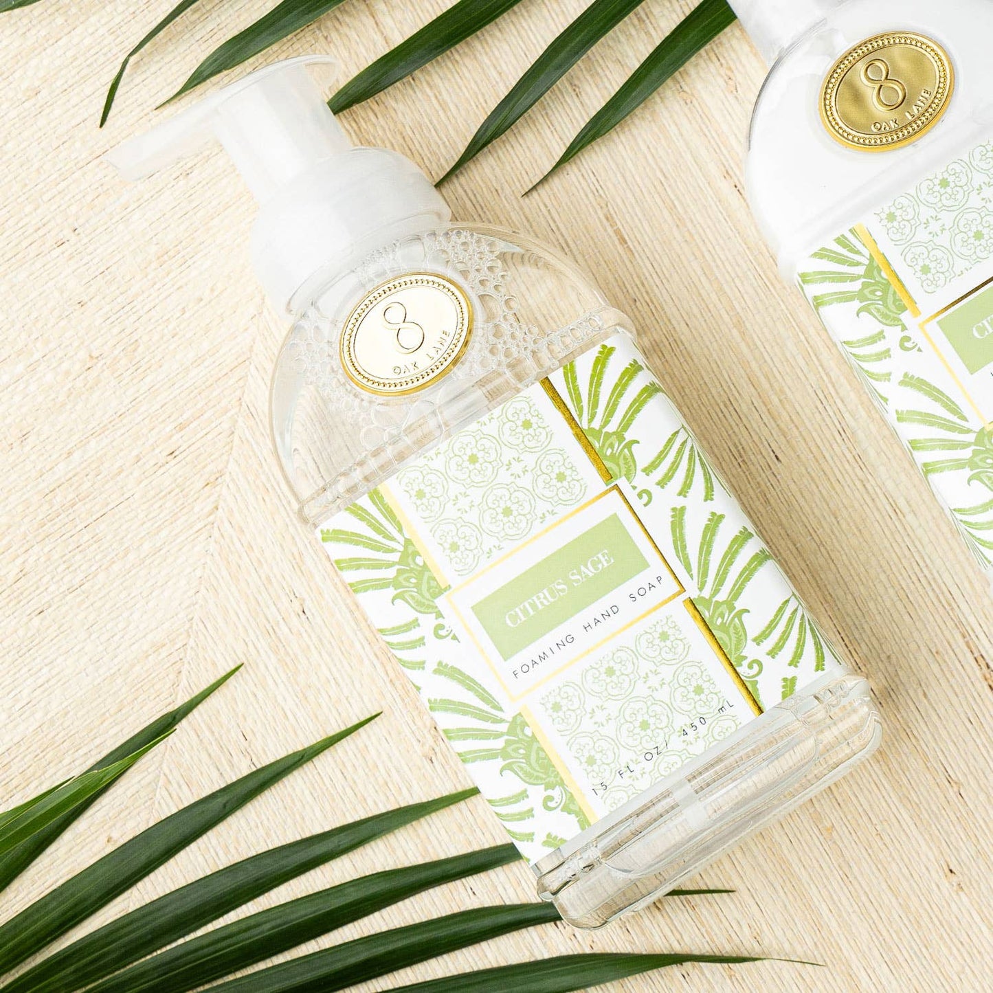 Citrus Sage 15oz Foaming Hand Soap, Palm Print Bottle