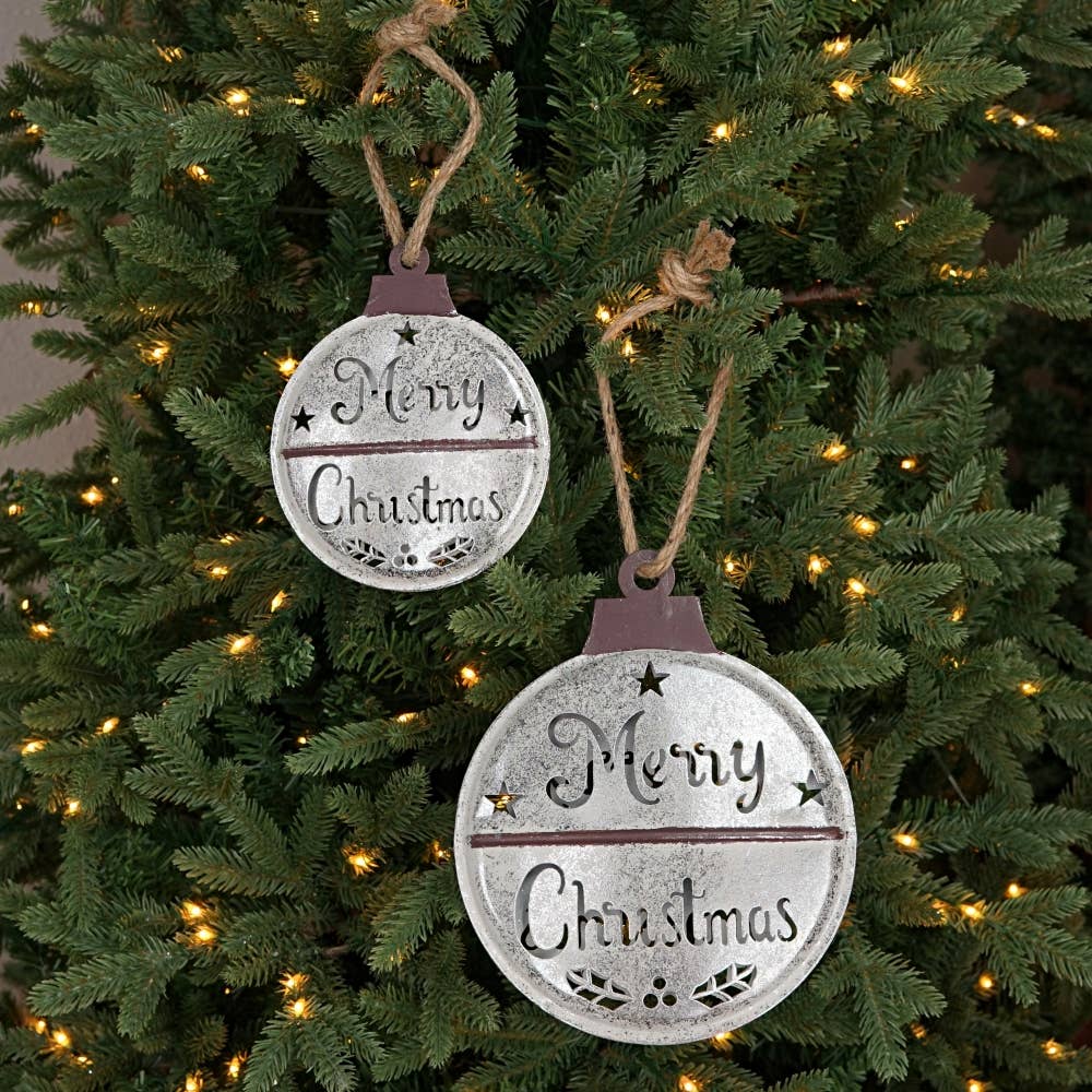 7.25inD Metallic glitter 3D ornament w. text-WT