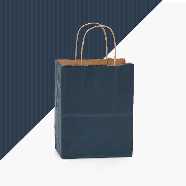 Recycled Shadow Stripe Kraft Paper Shopping Bags
