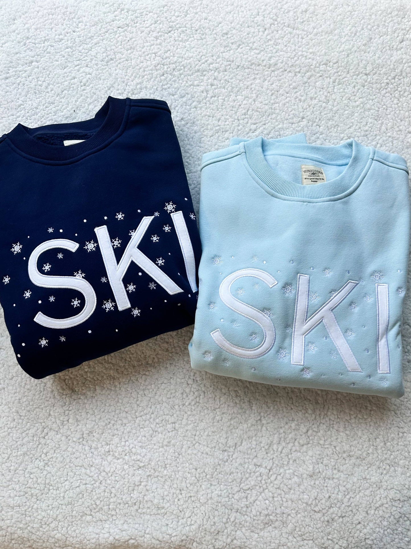 Navy Blue Ski Snowflake Sweatshirt