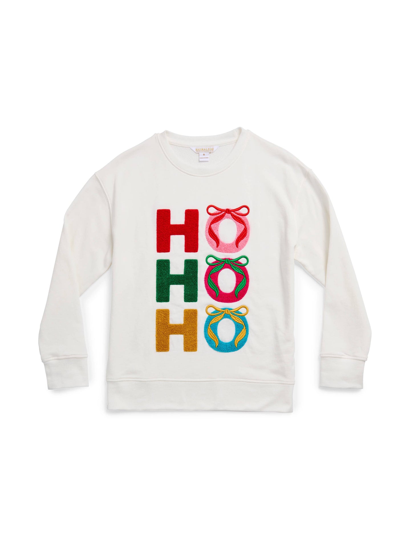 ASST/6 "HO HO HO" BOWS CLASSIC SWEATSHIRTS,IVORY