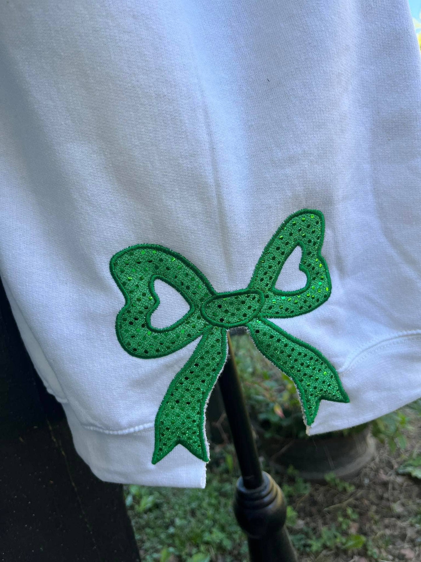 Merry and bright Christmas Sweatshirt, Side Bow