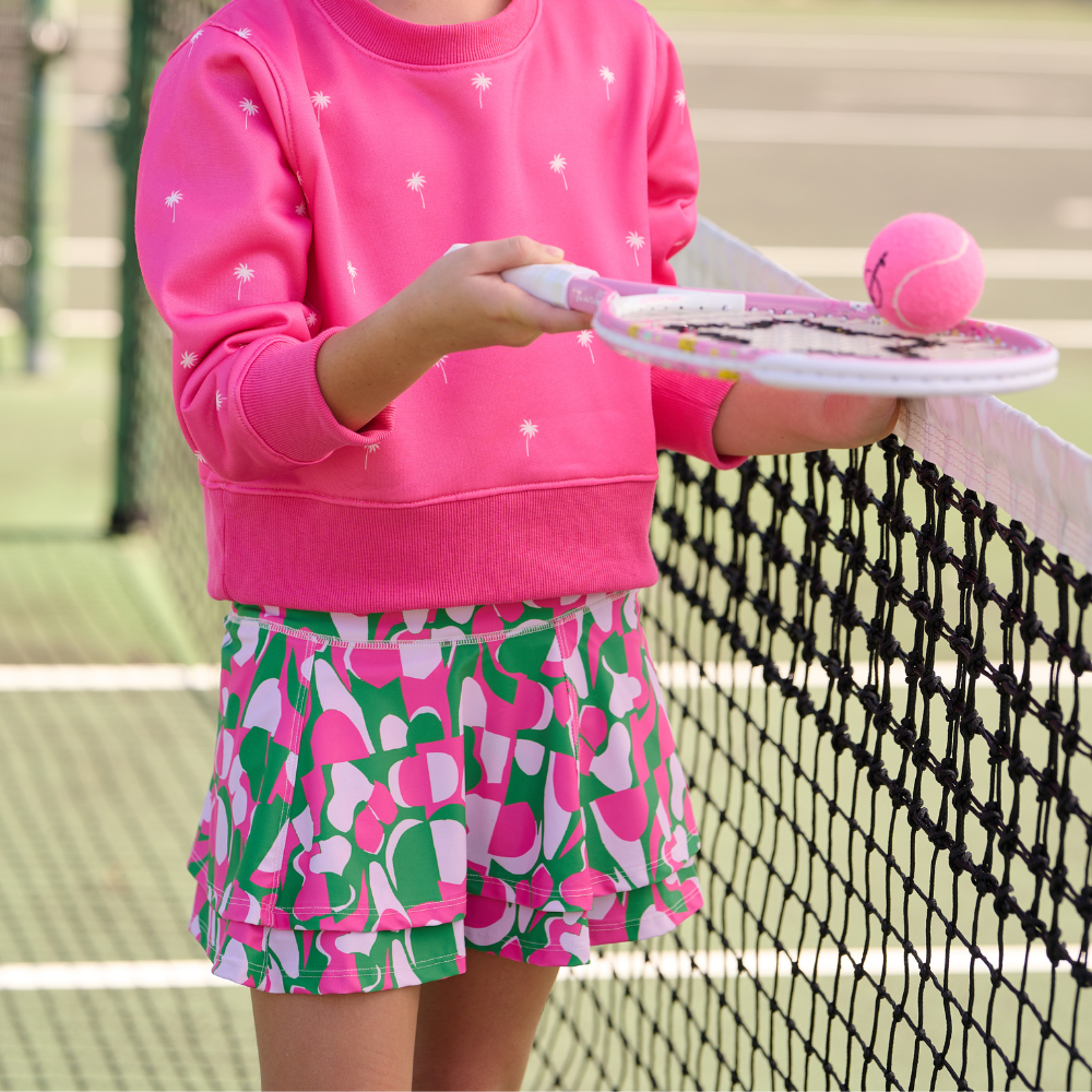 Girls Spring Summer Taylor Ruffle Tennis Skirt - Dali