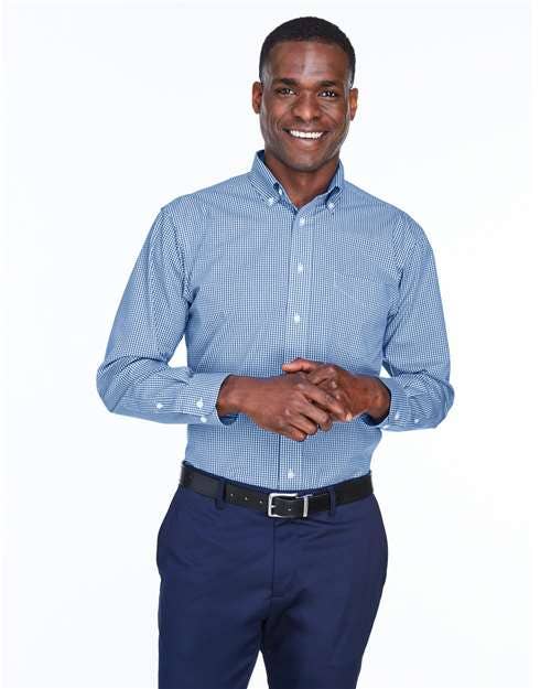 Devon & Jones D640 Men's Crown Collection® Gingham Check Woven Dress Shirt