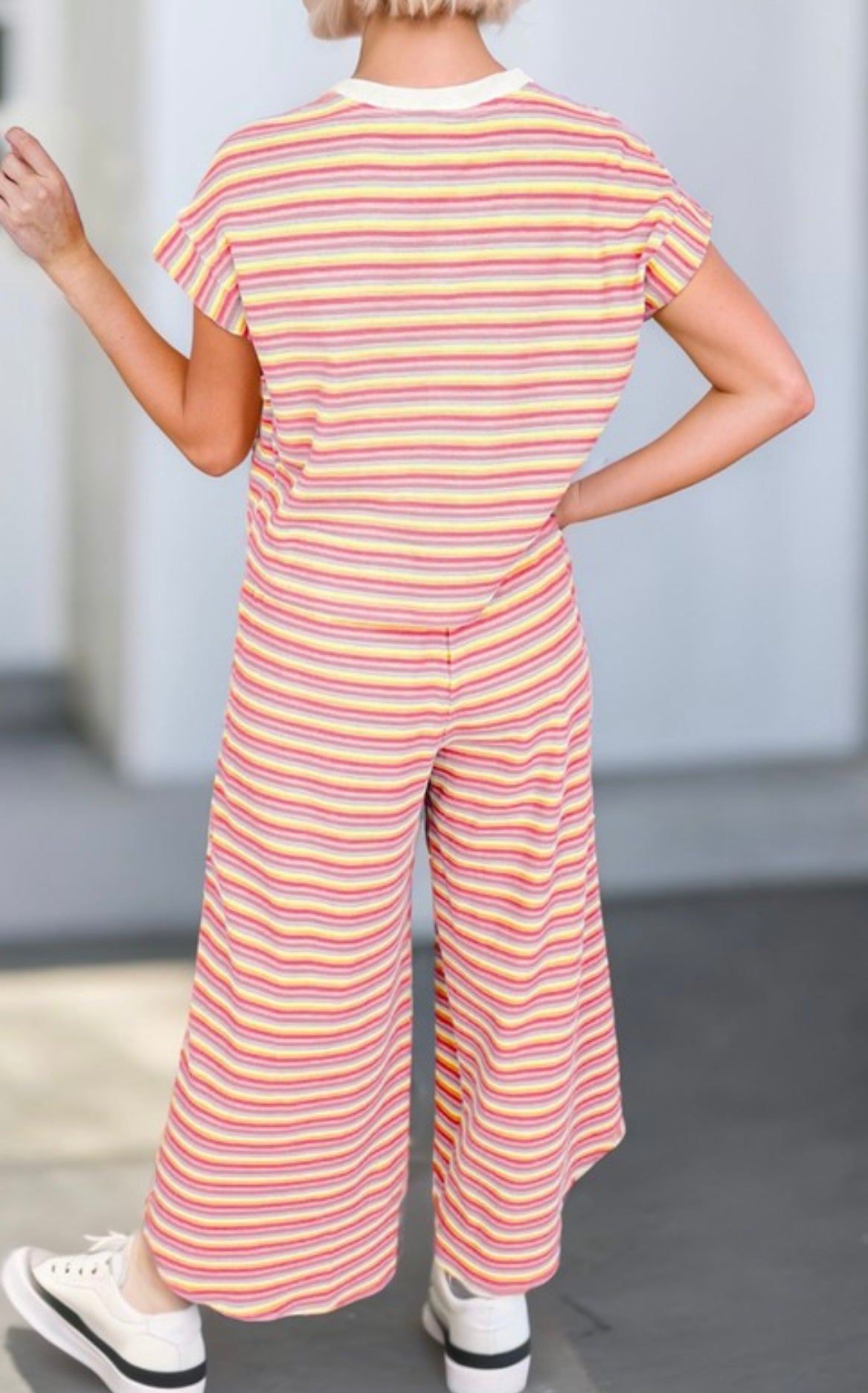 Striped Tee & Wide Leg Pants