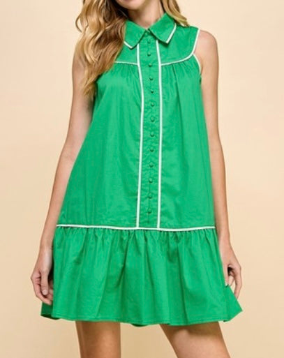 TCEC Green Collared Dress
