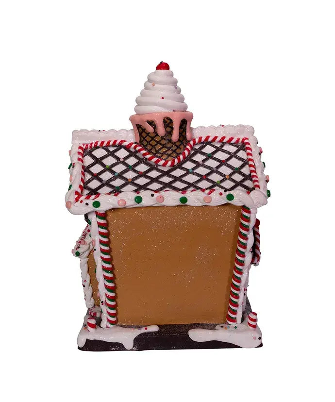 14"B/O LIGHT UP GINGERBREAD HOUSE