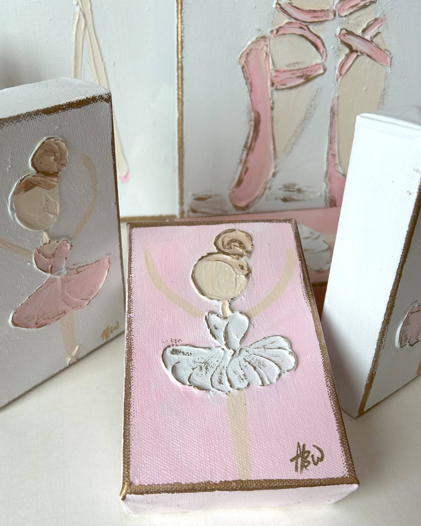 Ballerina canvas hand painted textured recital dance ballet