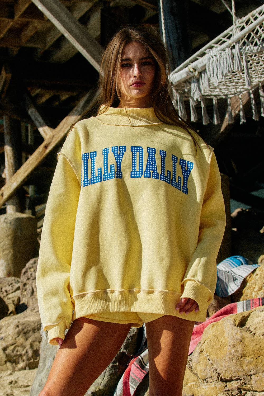 DILLYDALLY2  Reversible Mockneck Sweatshirt