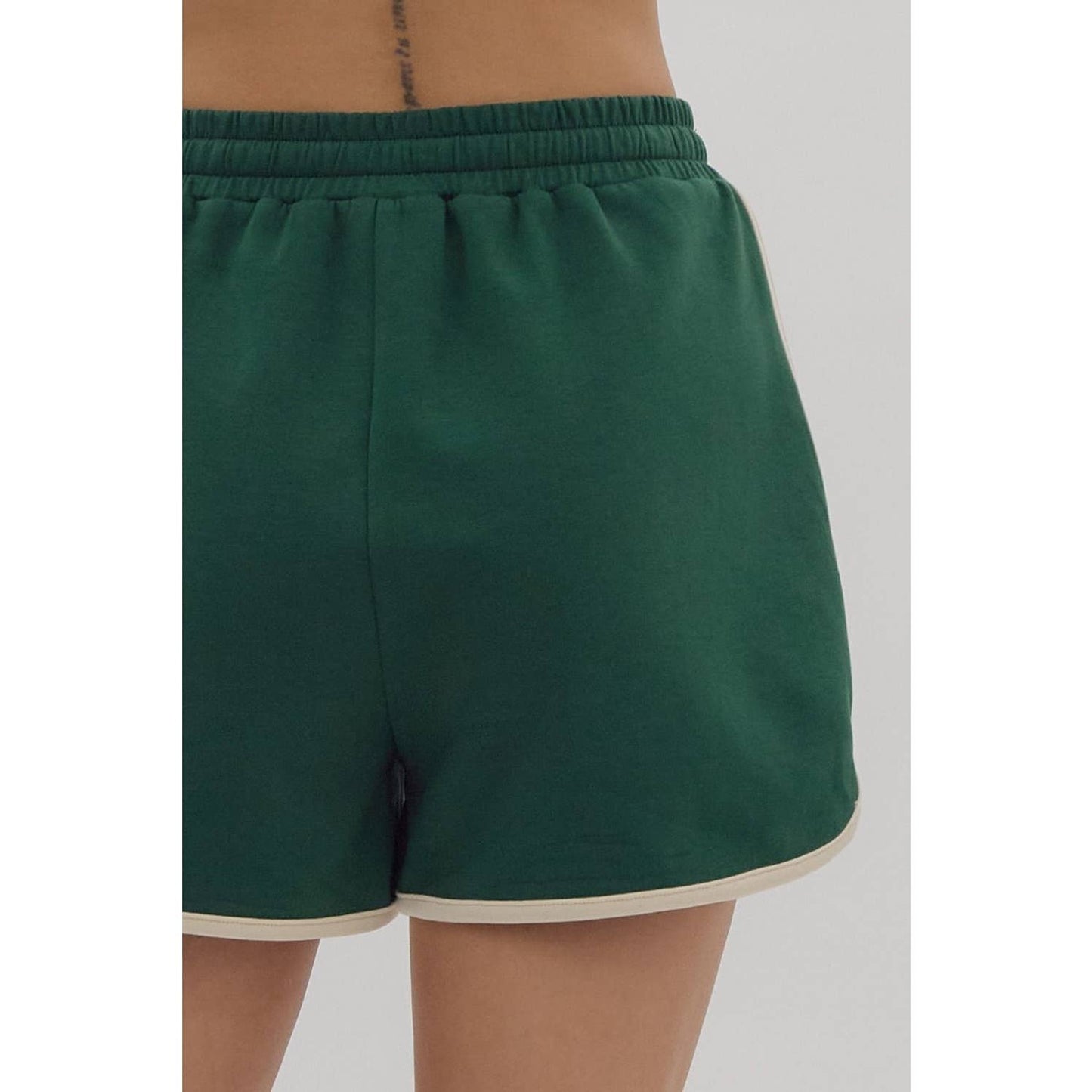 Solid high-waisted dolphin shorts