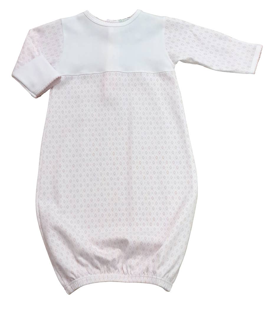 Pink Argyle with dot Baby Pima Cotton Daygown