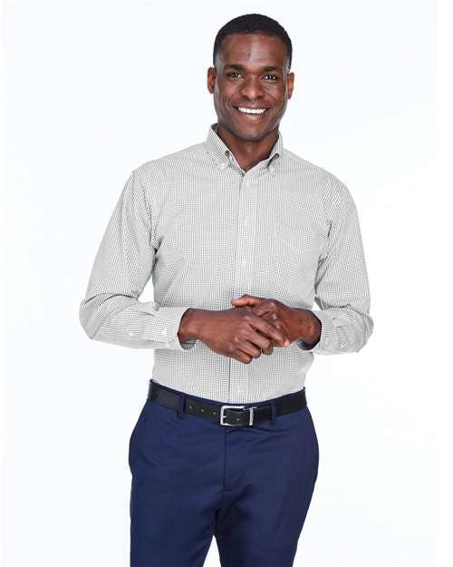 Devon & Jones D640 Men's Crown Collection® Gingham Check Woven Dress Shirt