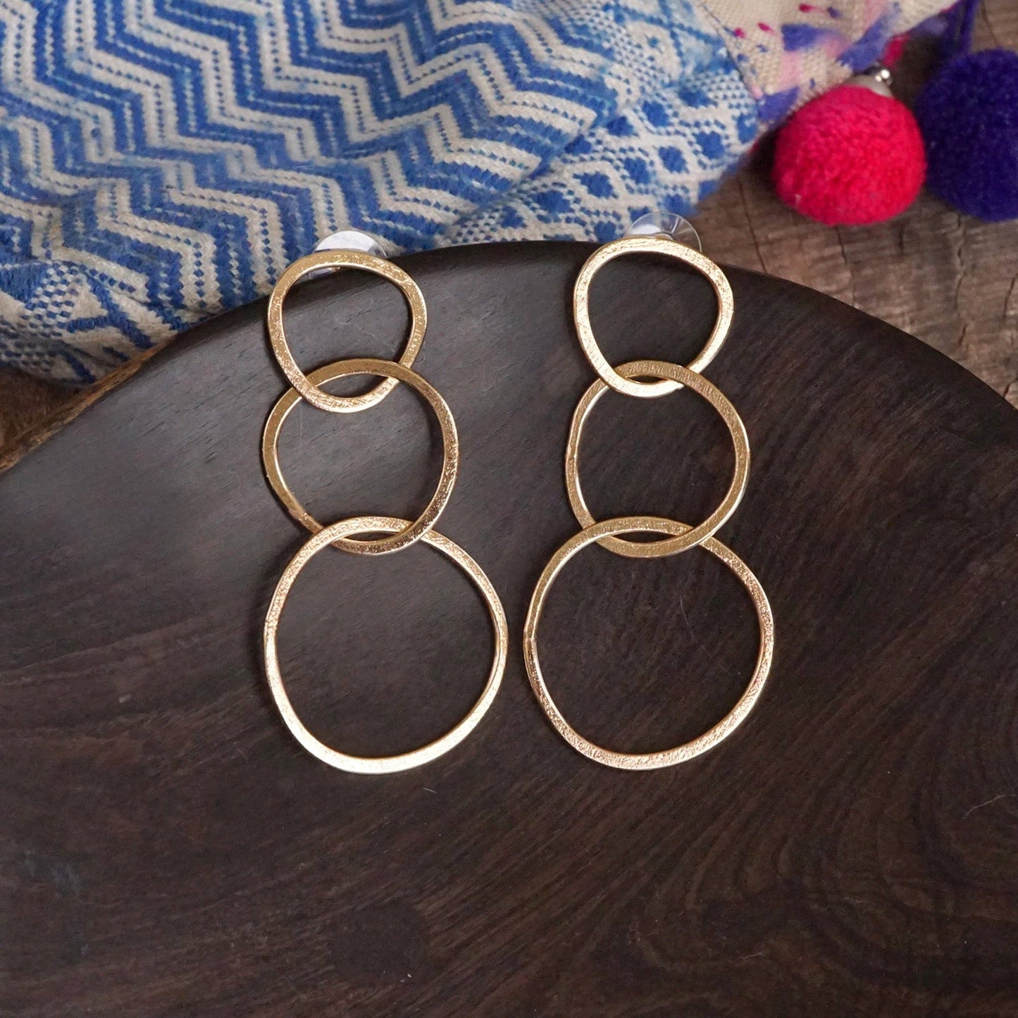 Golden Boho Hoop Statement Earrings