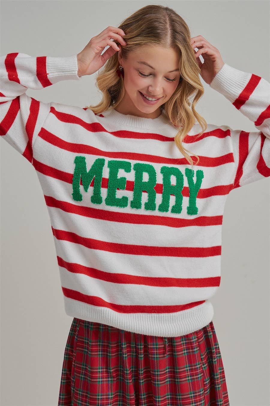 MERRY CHENILLE PATCH CHRISTMAS HOLIDAY SWEATER_JLT00342-01