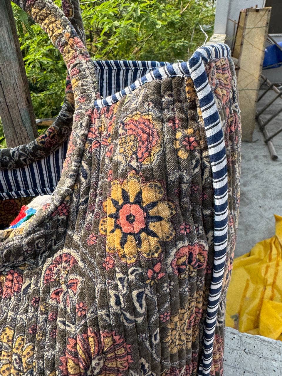 Party Wear Bag Hand Block Print Bag Velvet Quilted Tote Bag