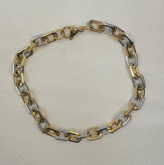 Gold & Silver Link Chain Bracelet