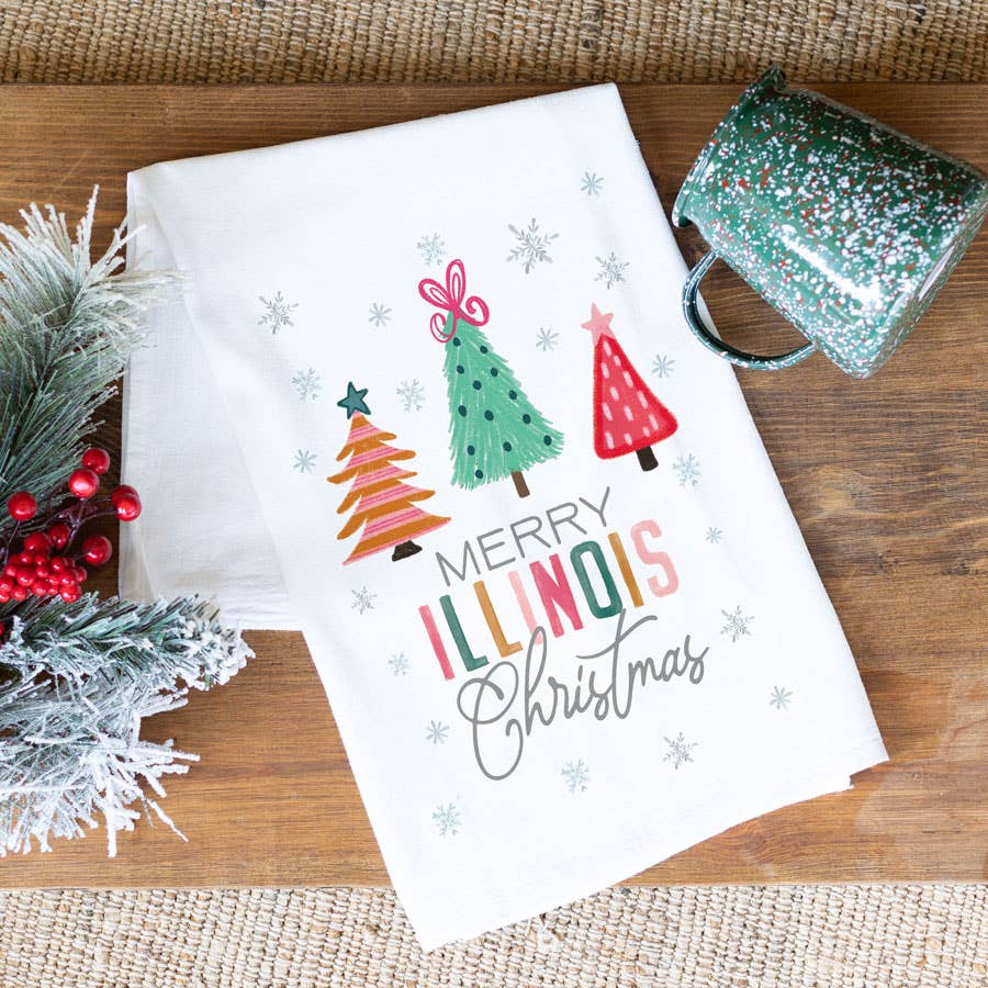 State Products, Kitchen Towel, Christmas Decor, Custom Towel