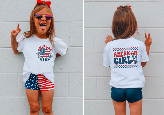 YOUTH Retro American Girl Graphic Tee| Kids