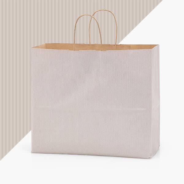 Recycled Shadow Stripe Kraft Paper Shopping Bags
