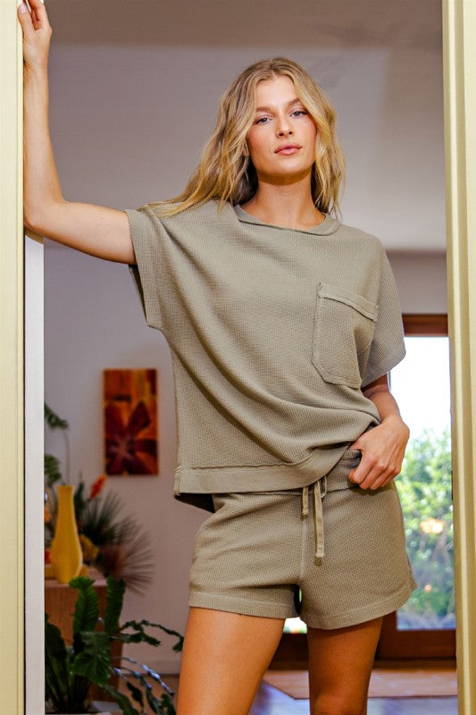 Honey Comb Short Sleeve Top