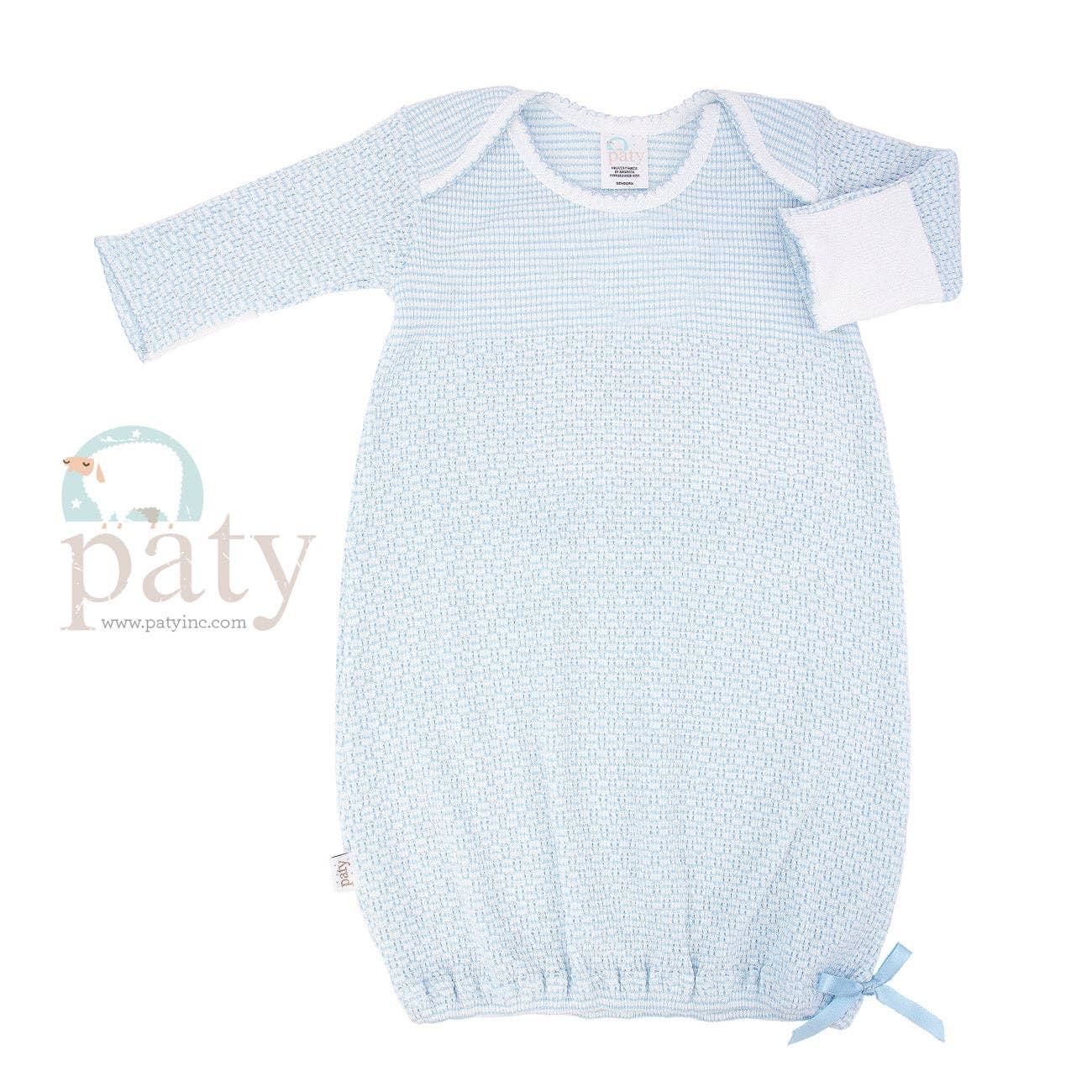 Paty Knit Overlap Shoulder Gown (Solid Color, No Bow) #215X