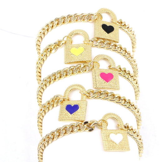 Heart Padlock Bracelet